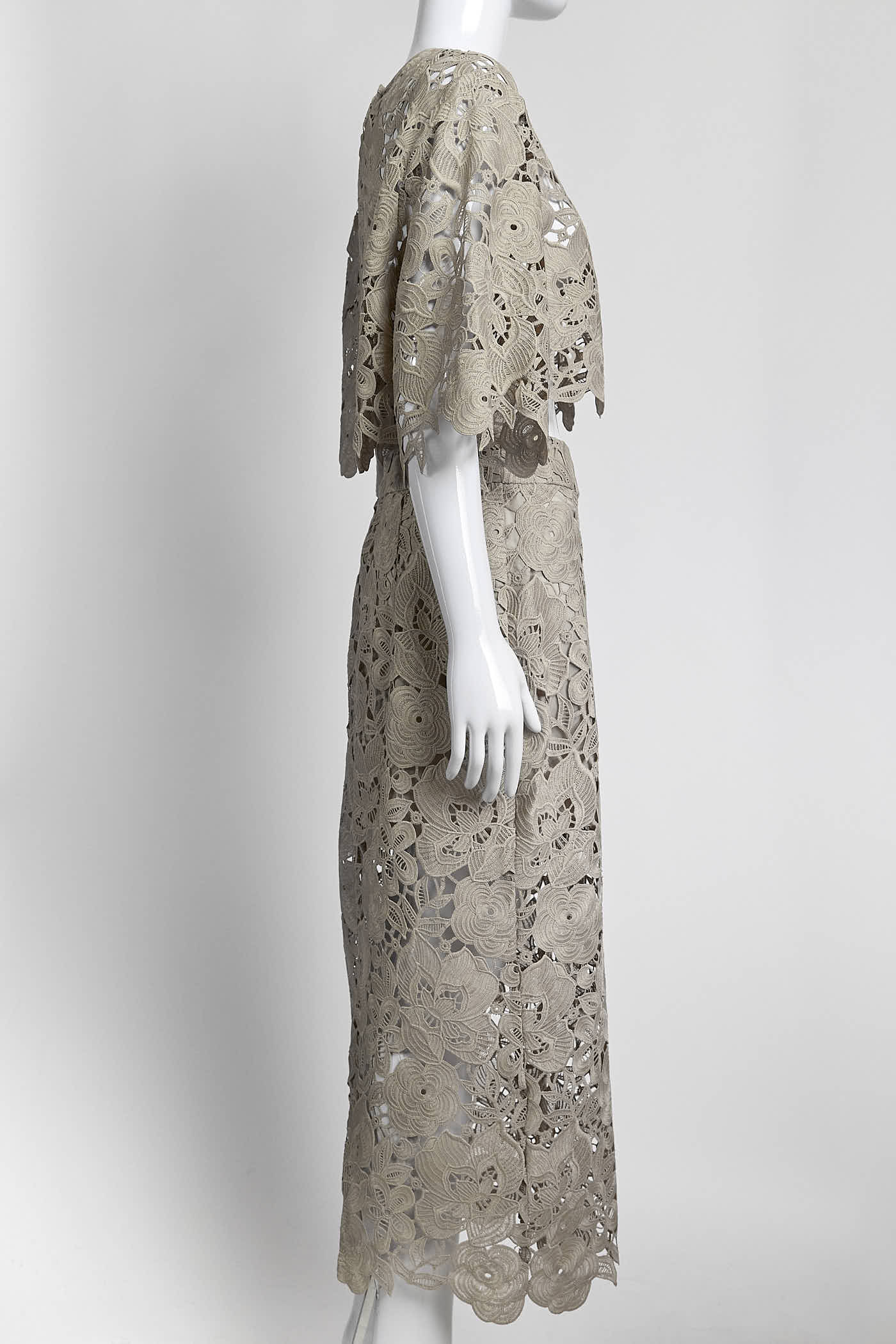 Smythe Beige Lace Top/Pencil Skirt Set 4