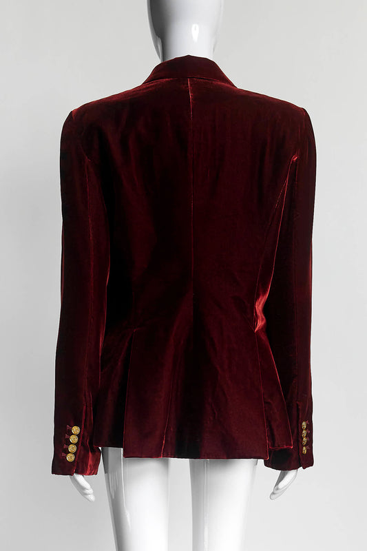 Smythe Burgundy Velvet Blazer 12