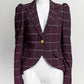 Smythe Purple Plaid Single Breasted Blazer 8