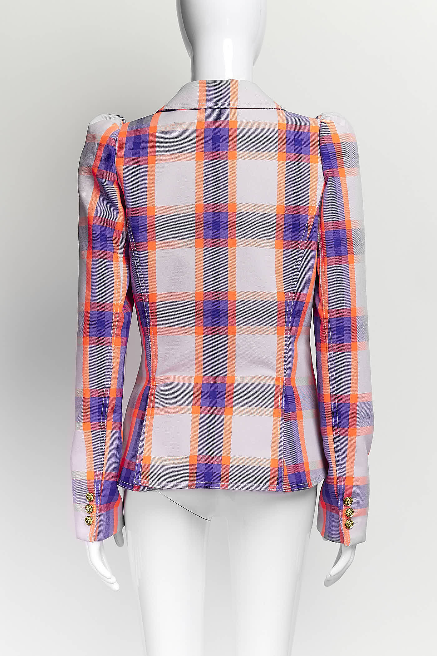 Smythe Purple & Orange Plaid Two Piece Suit 8