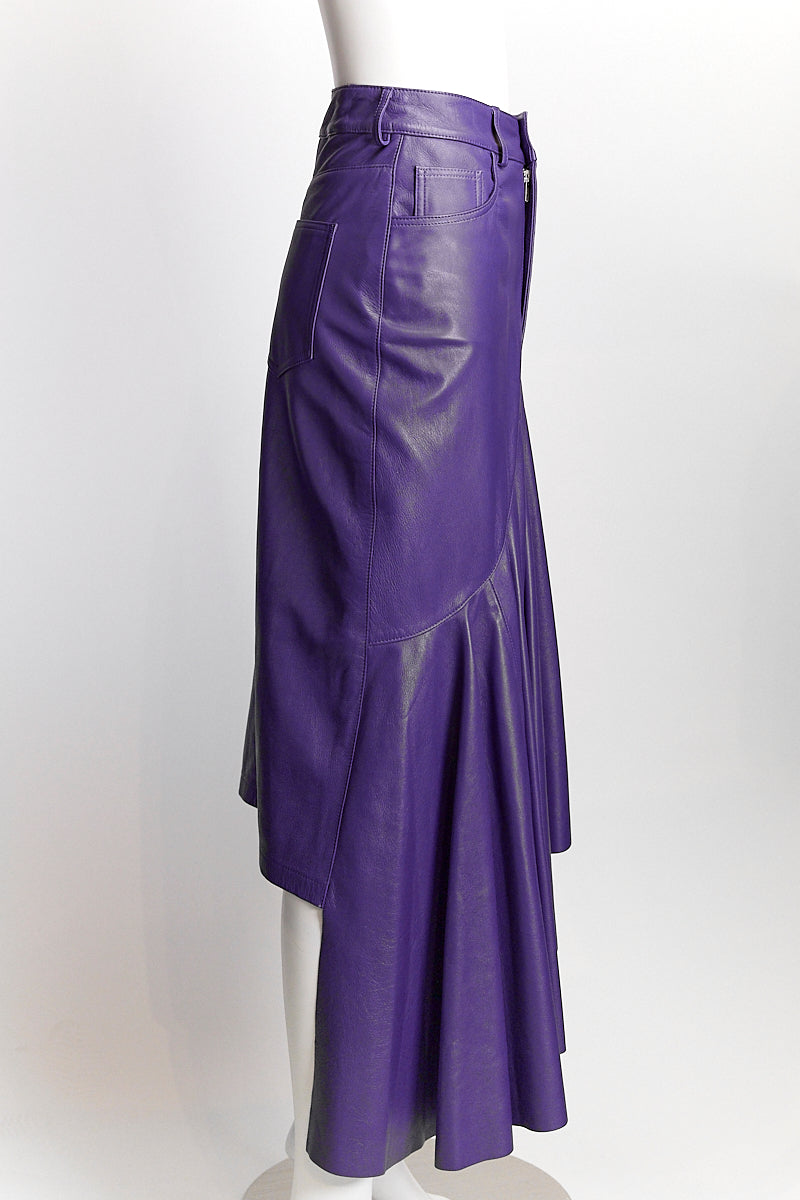 Solace London Purple Leather Skirt US 2