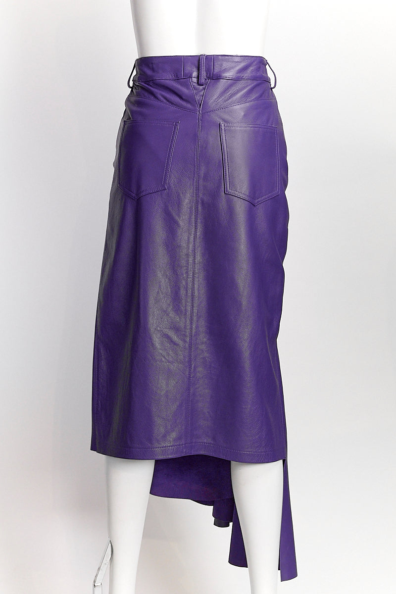 Solace London Purple Leather Skirt US 2