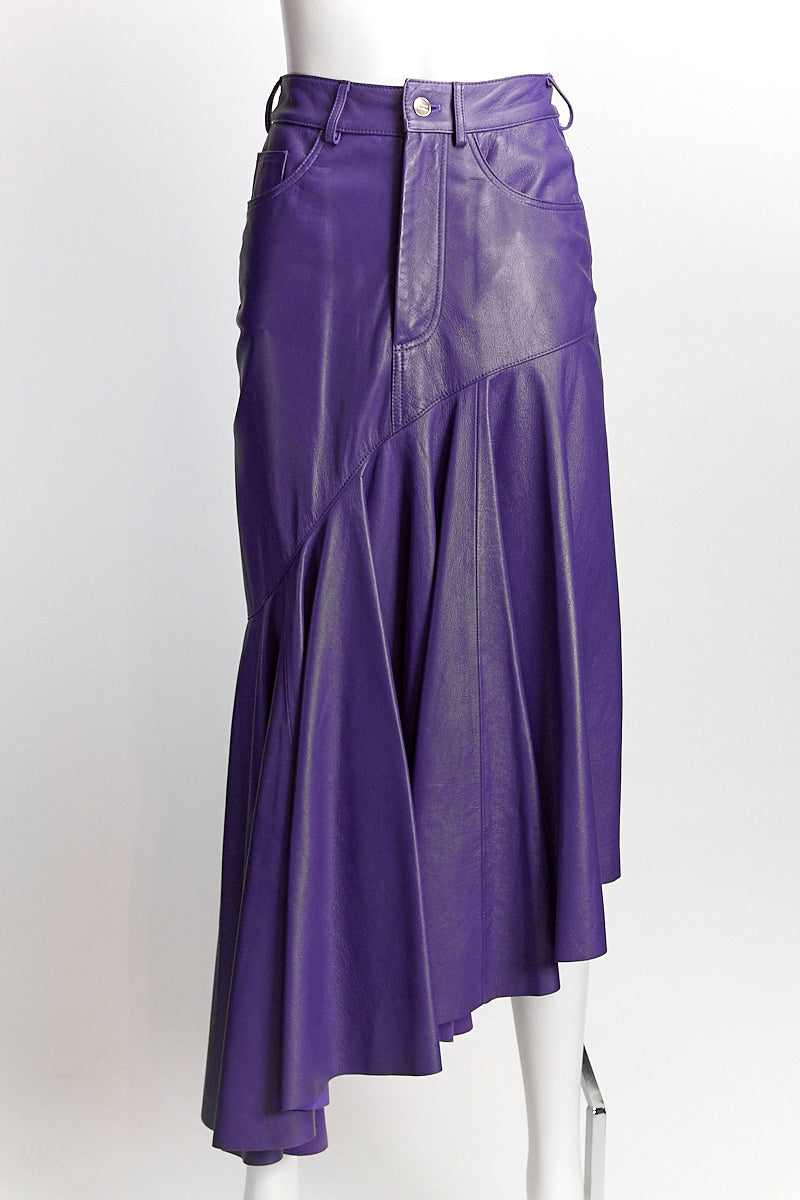 Solace London Purple Leather Skirt US 2