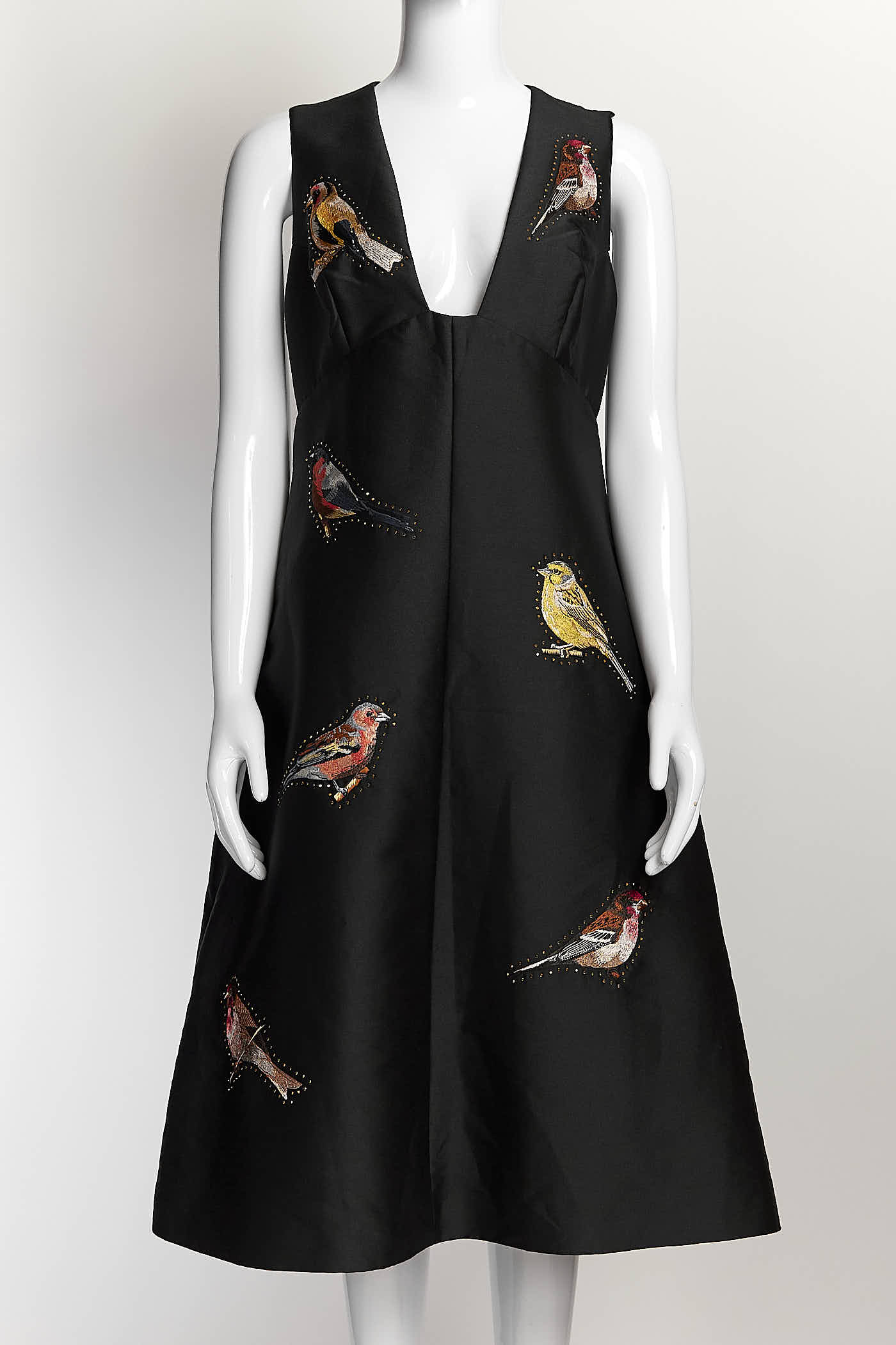 Stella McCartney Black Dress with Bireds Embroidered 42