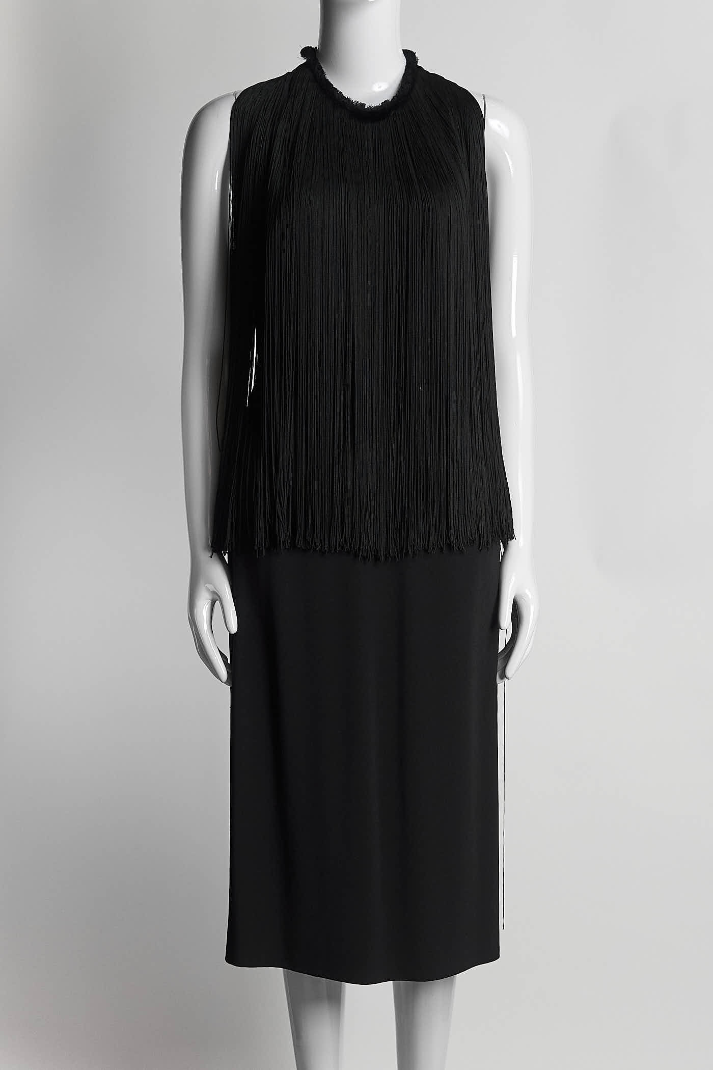 Stella McCartney Black Fringe Dress 40