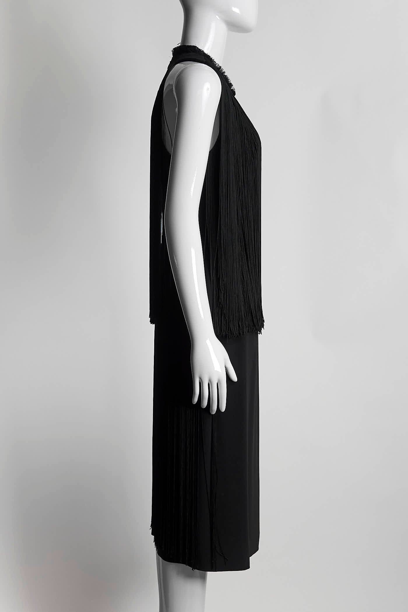 Stella McCartney Black Fringe Dress 40
