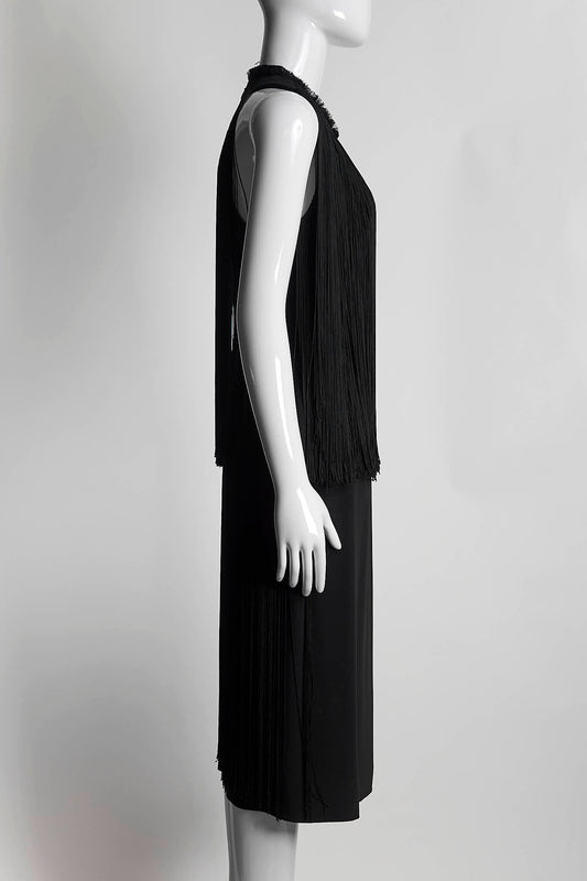 Stella McCartney Black Fringe Dress 40