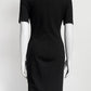 Stella McCartney Black/White Neck Knee-Length Dress 42