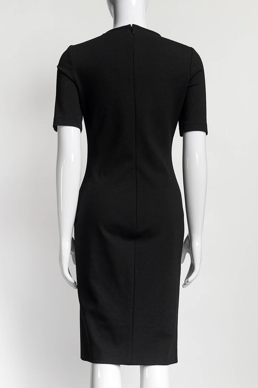 Stella McCartney Black/White Neck Knee-Length Dress 42