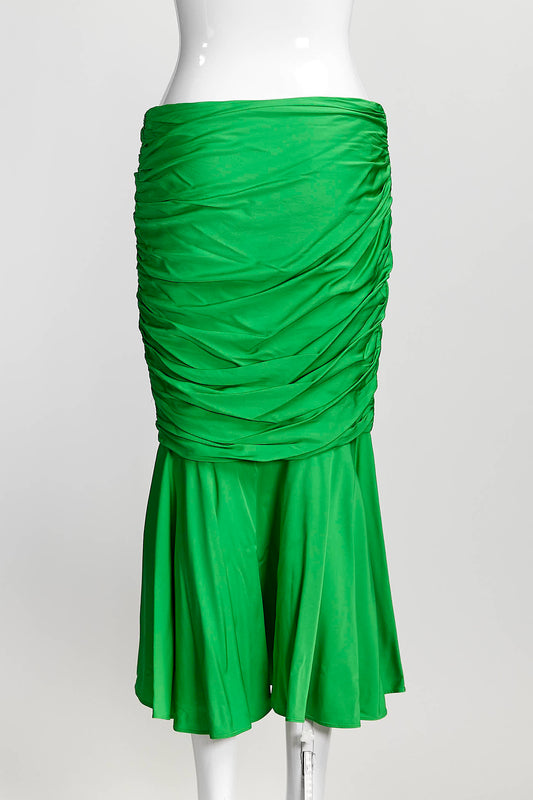 Stella McCartney Ruched Skirt in Bright Green 42