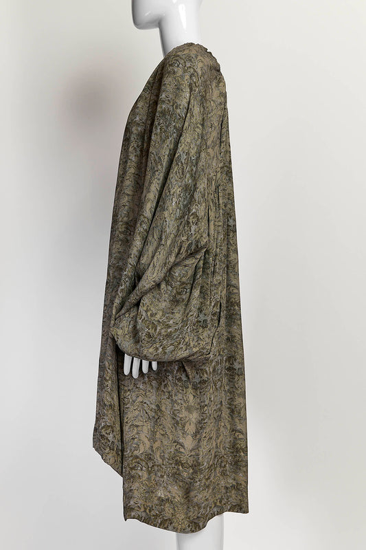 Stella Mccartney Green Silk Print Oversized Dress 36