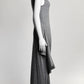 TOTEME Turtle Neck Draped Grey Wool-Silk Knit Dress S