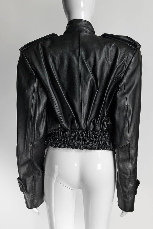 The Mannei Arezzo Black Lambskin Jacket 38