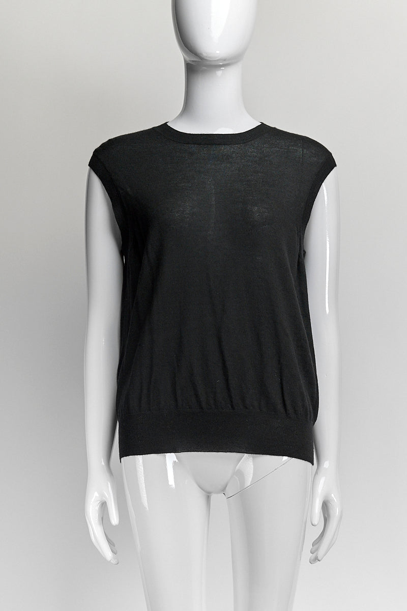 The Row Black Short-sleeved Cashmere Top S