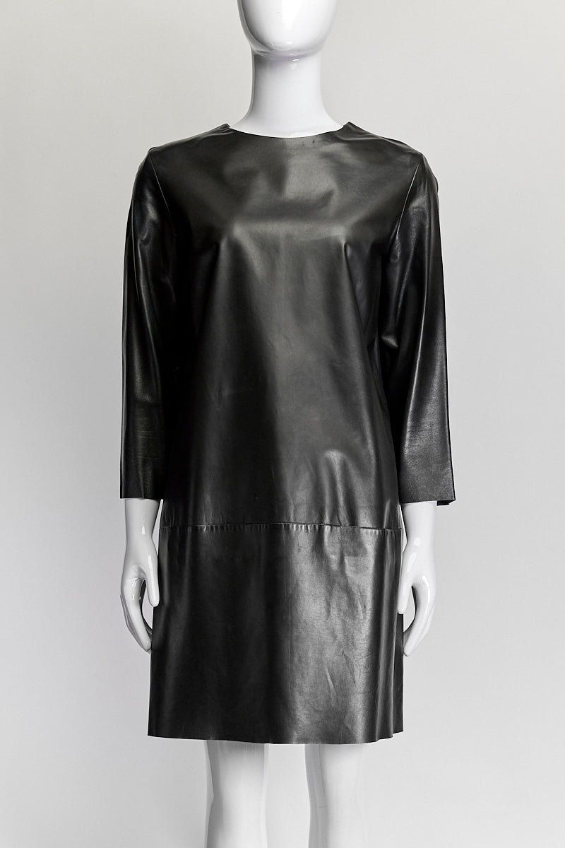 The Row Black Leather Dress US 8