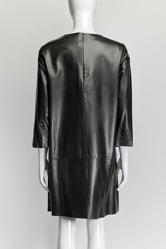 The Row Black Leather Dress US 8