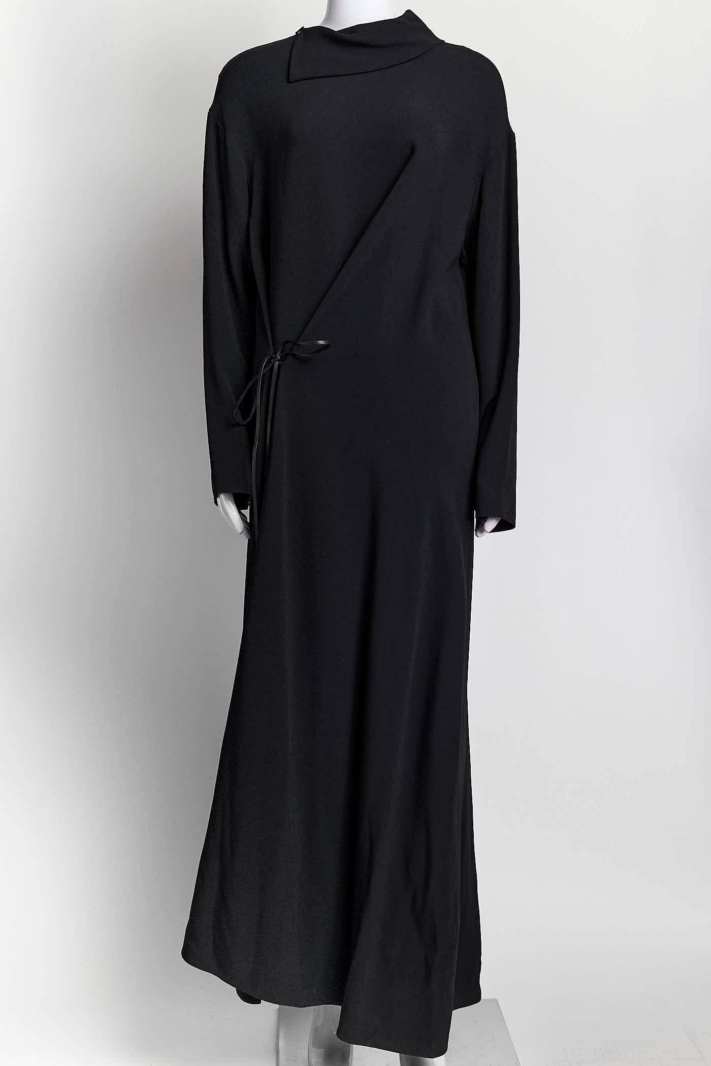 The Row Black Long Dress with Collar Detail 6