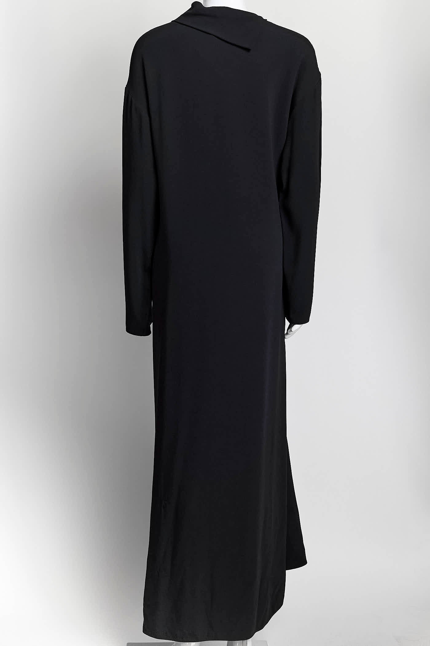 The Row Black Long Dress with Collar Detail 6