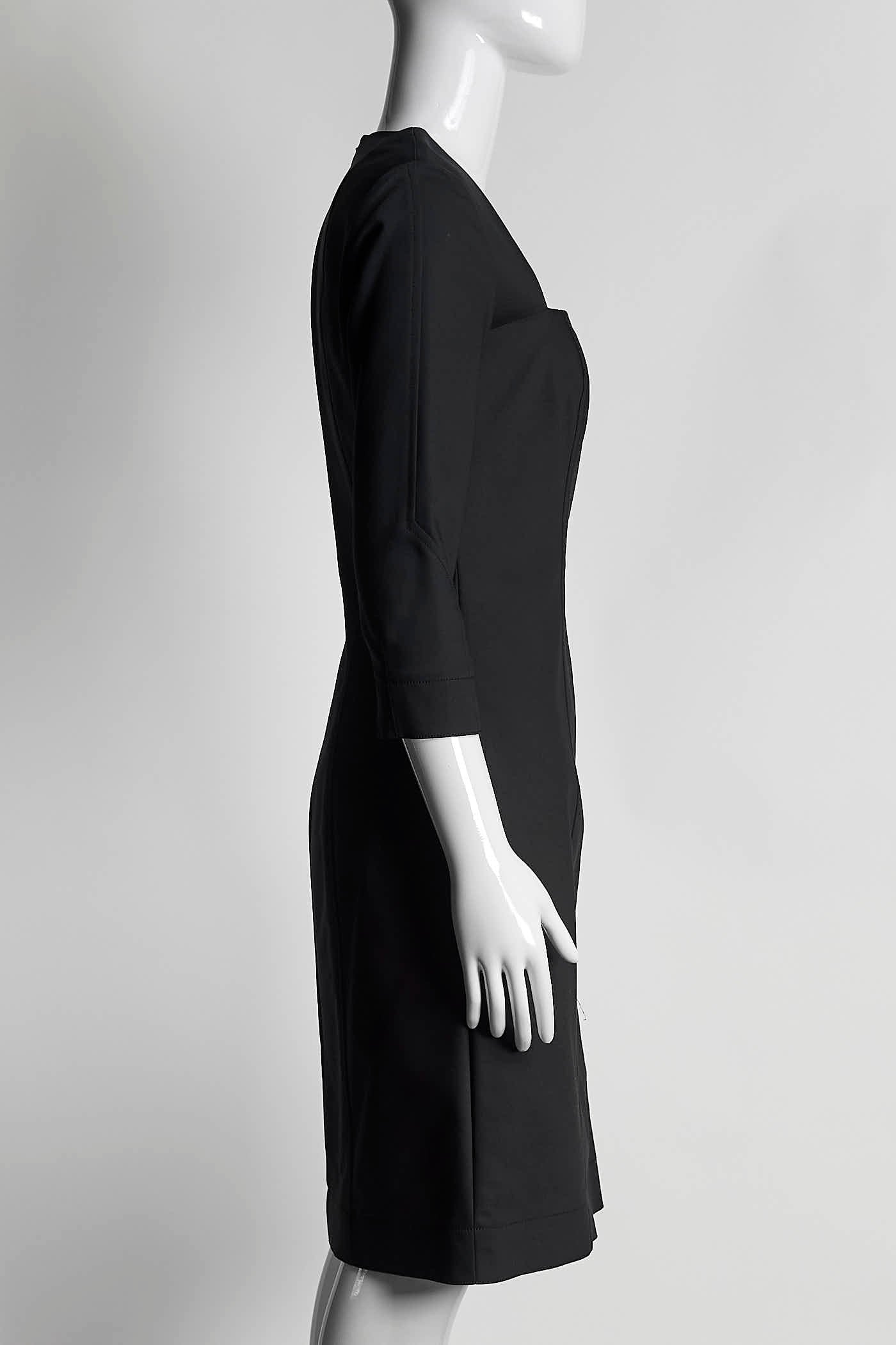 The Row Gamner Black Dress with Square Neckline 4