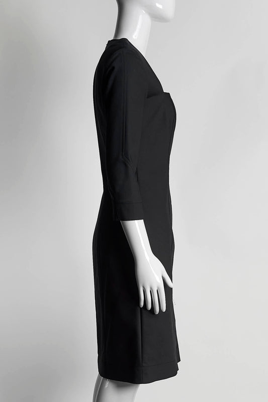 The Row Gamner Black Dress with Square Neckline 4