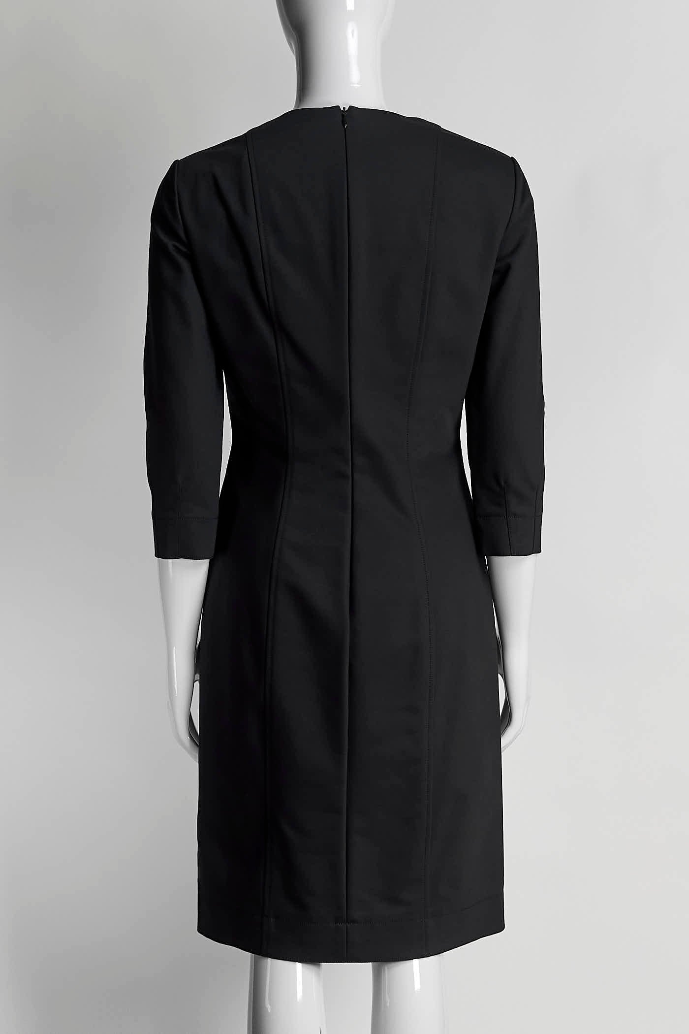The Row Gamner Black Dress with Square Neckline 4