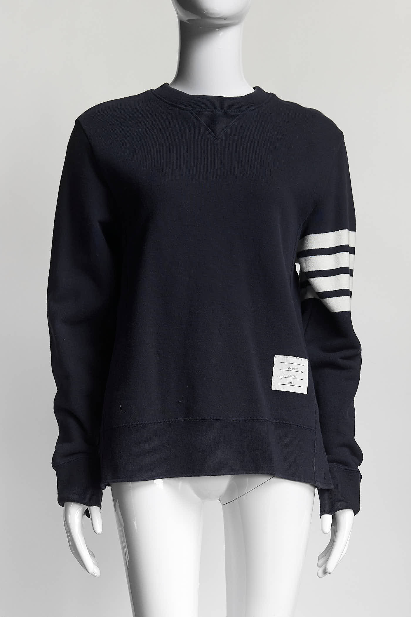 Thom Browne Classic Navy Loopback Cotton Sweatshirt 2