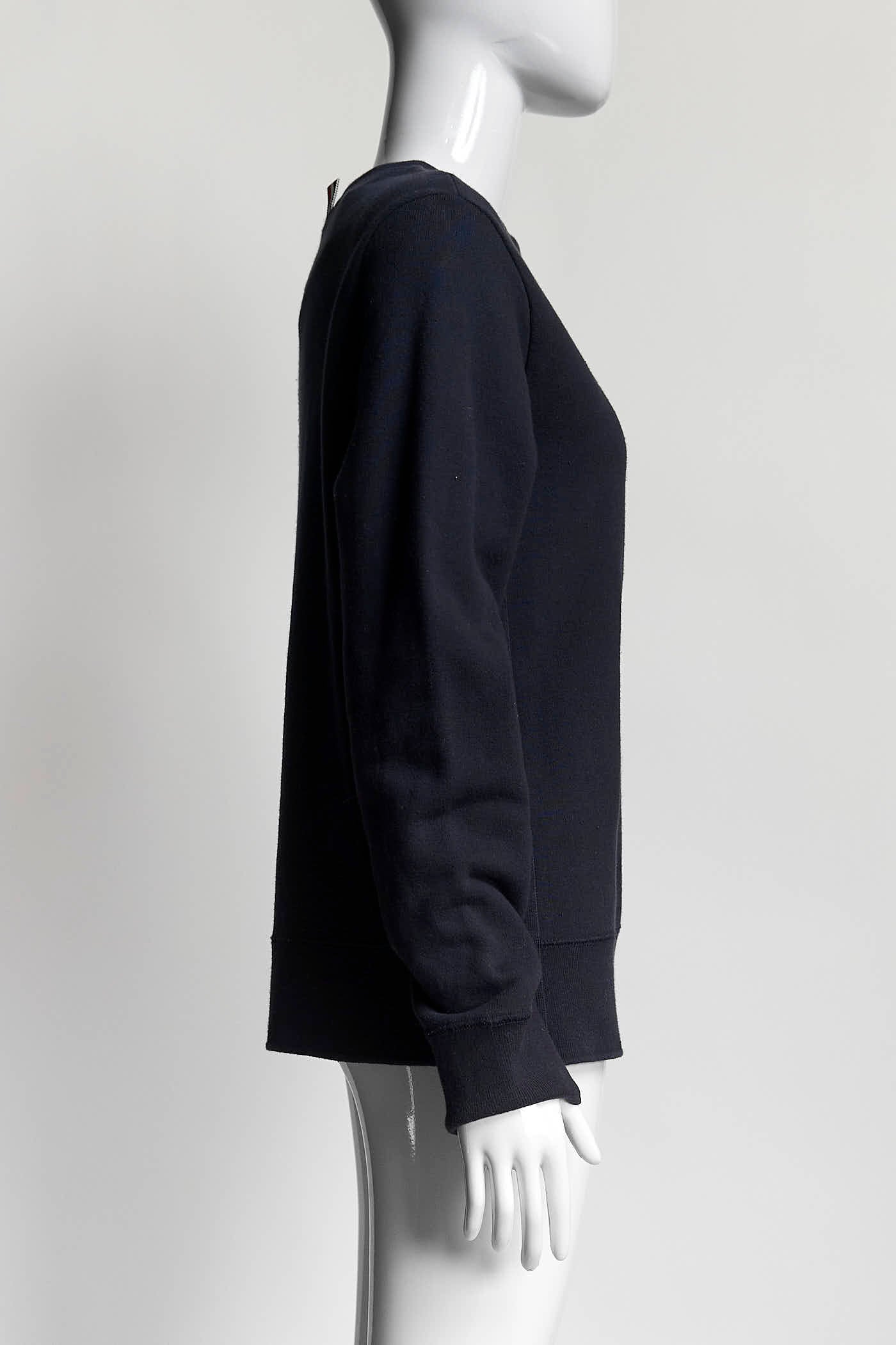 Thom Browne Classic Navy Loopback Cotton Sweatshirt 2