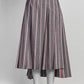Thom Browne Grey Pleated Striped Midi Skirt 46