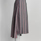 Thom Browne Grey Pleated Striped Midi Skirt 46