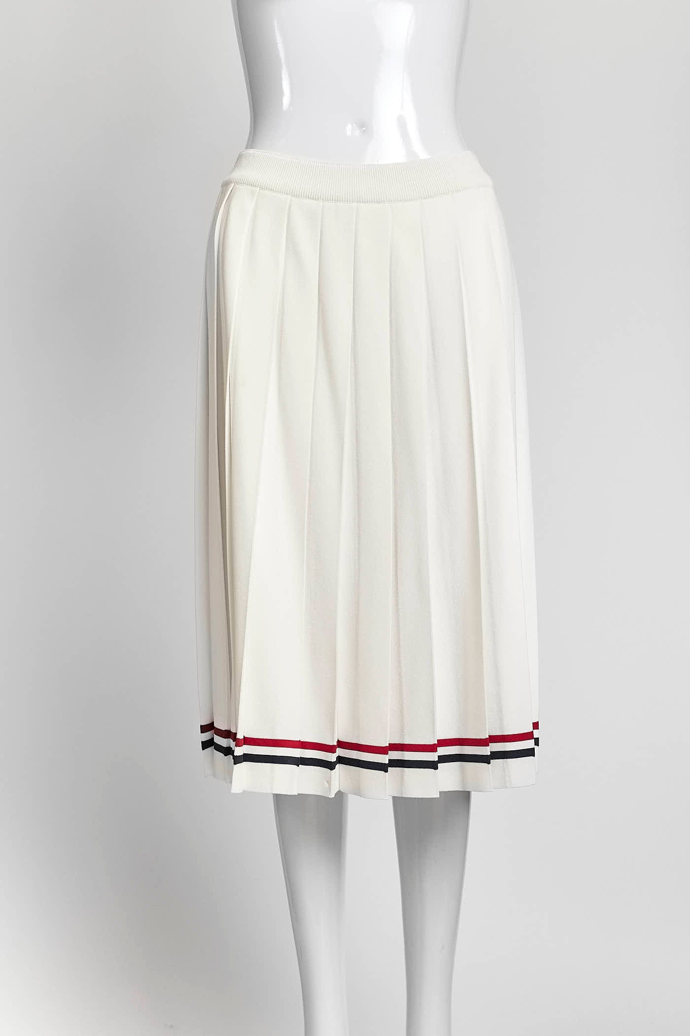 Thom Browne White Pleated Skirt 42