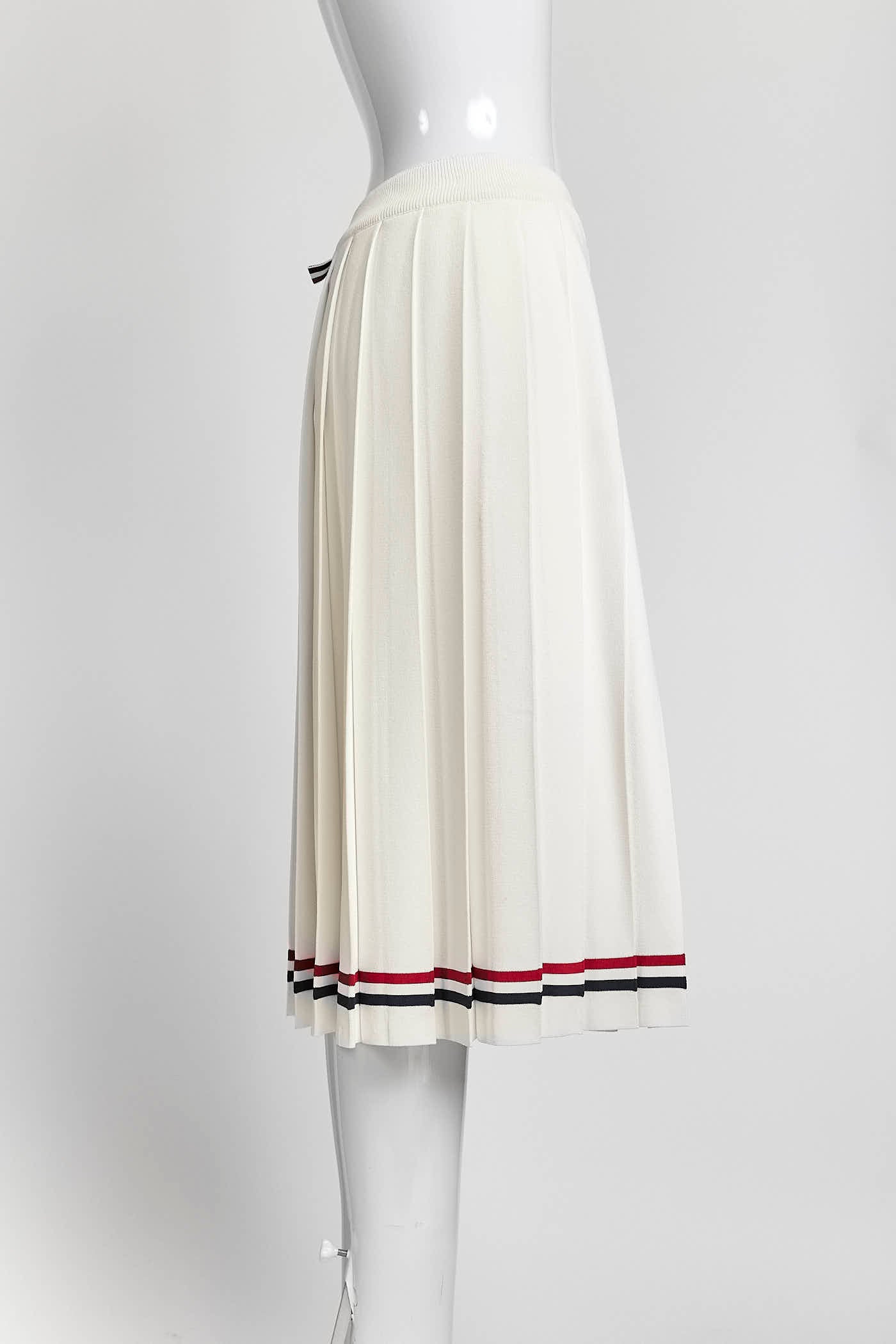 Thom Browne White Pleated Skirt 42