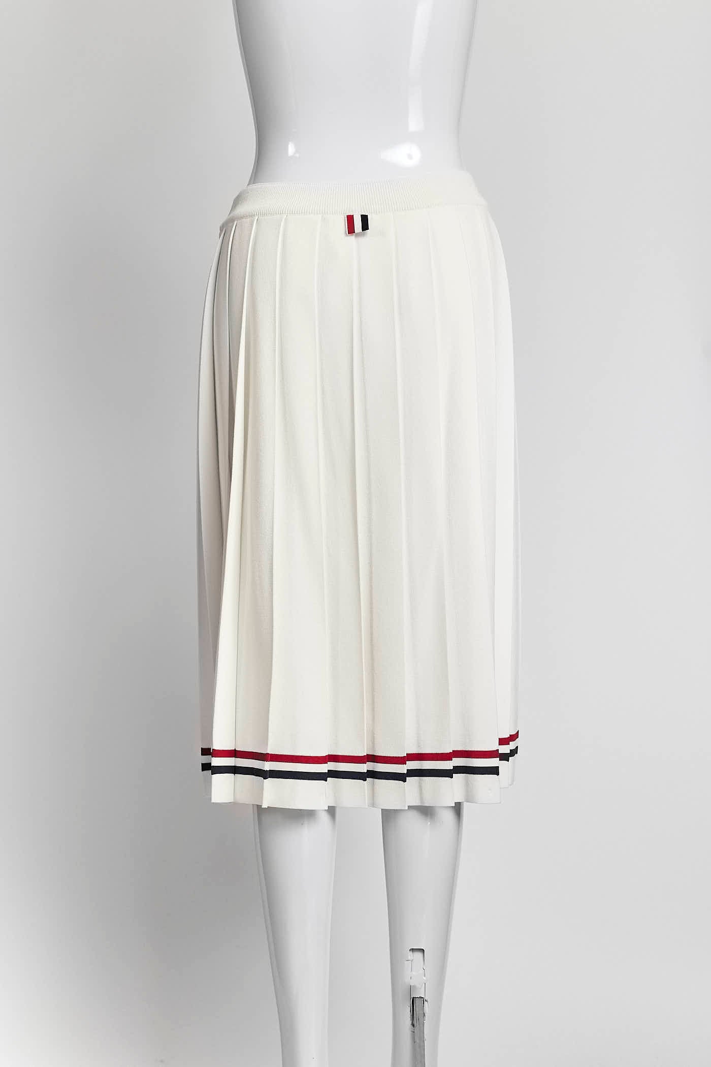Thom Browne White Pleated Skirt 42