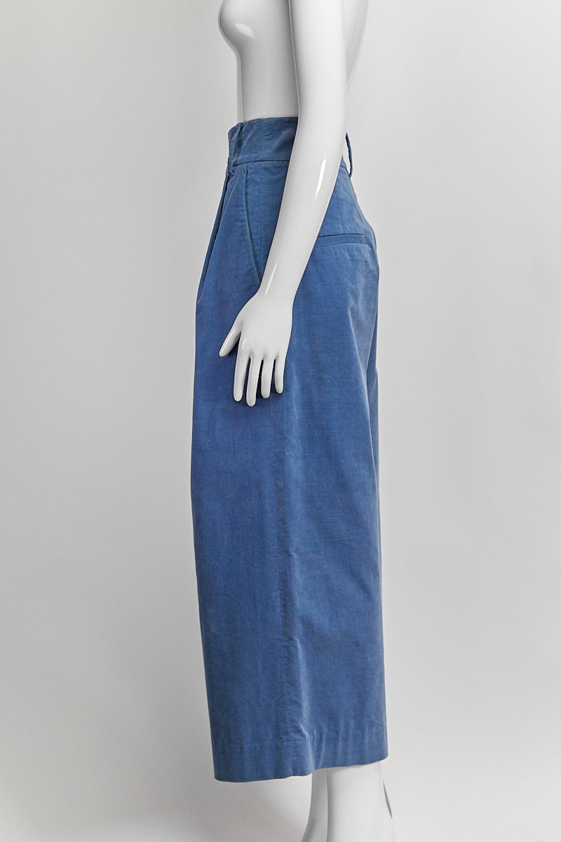 Tibi Blue Velvet Pants 4