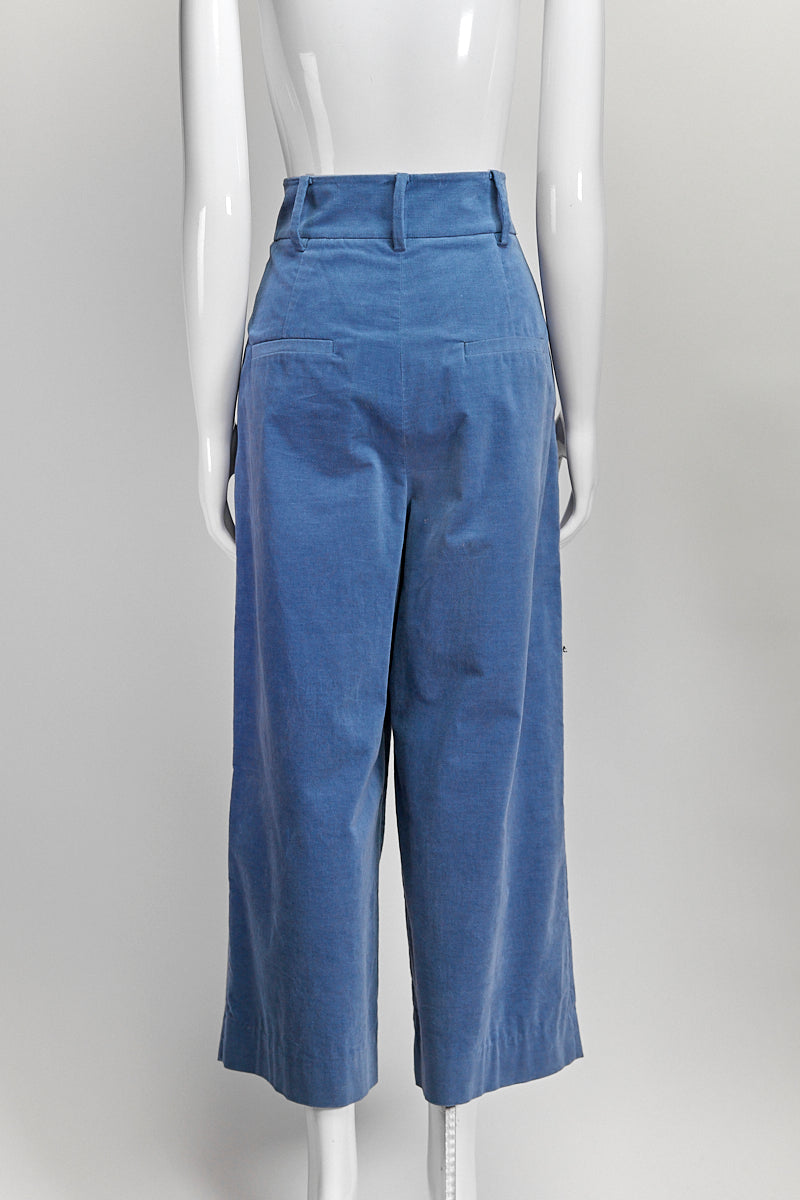 Tibi Blue Velvet Pants 4