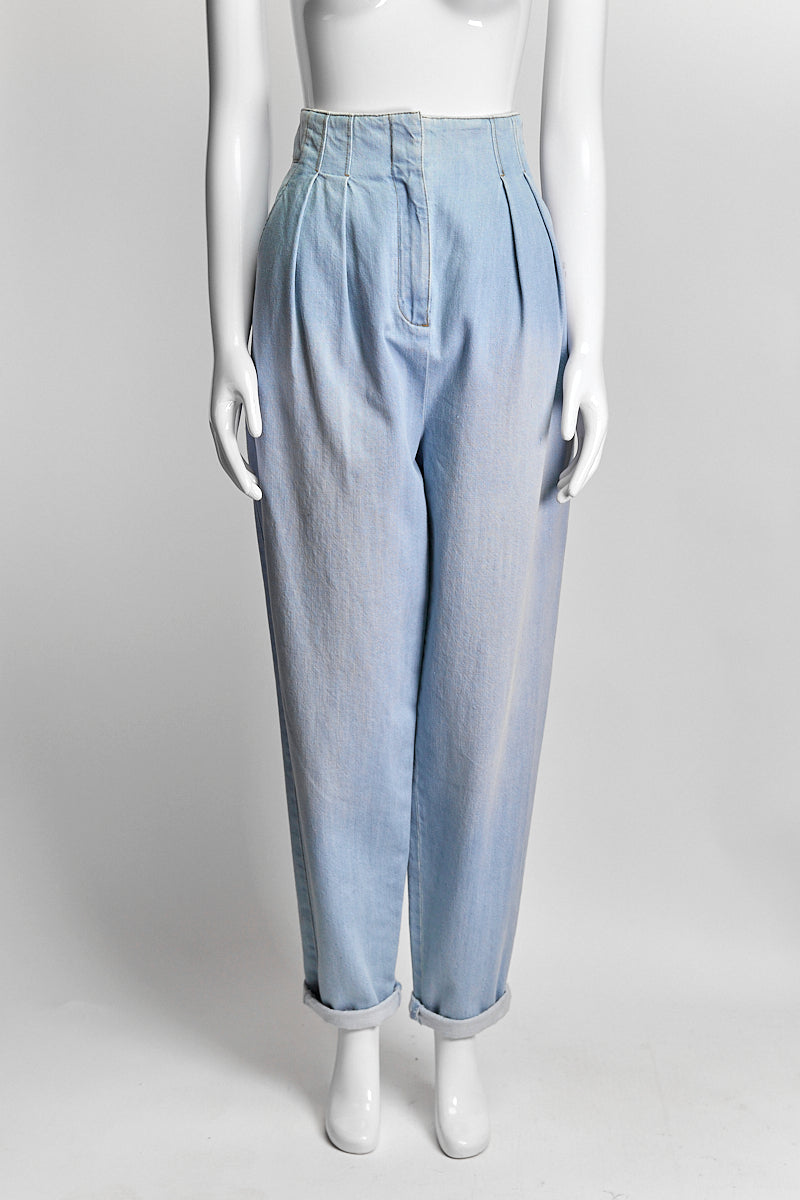 Tibi Light Blue Denim Pant 4