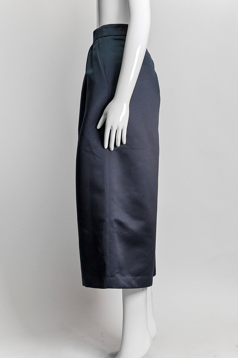 Tibi Navy Satin Wide Leg Pant US 6