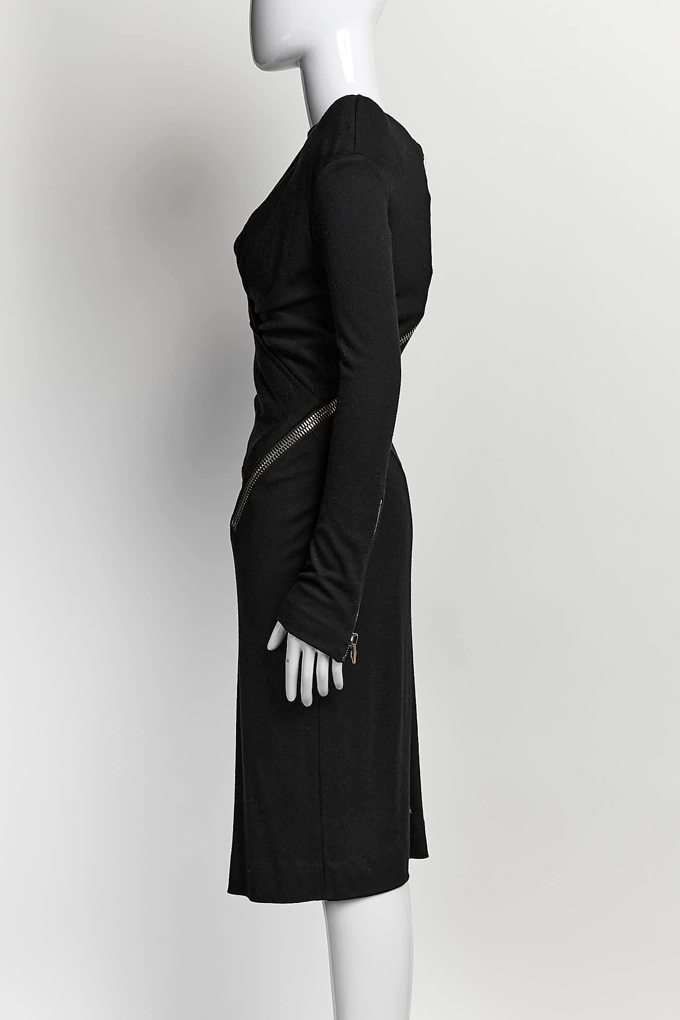 Tom Ford Black Dress with Zipper Detail 40