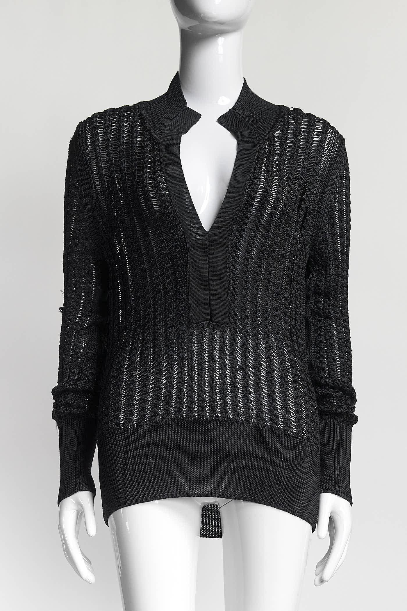 Tom Ford Black Kint Top with Collar M