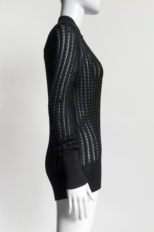 Tom Ford Black Kint Top with Collar M