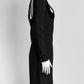 Tom Ford Black Shoulder Cut-off Dress with Velvet Detail 44