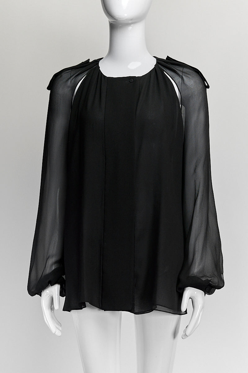 Tom Ford Black Silk Blouse IT 40