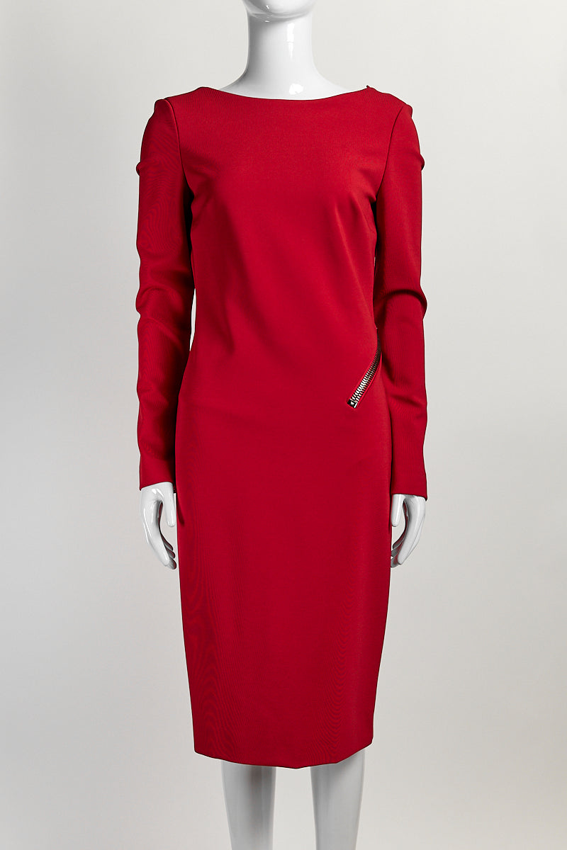 Tom Ford Red Long Sleeve Dress IT 40