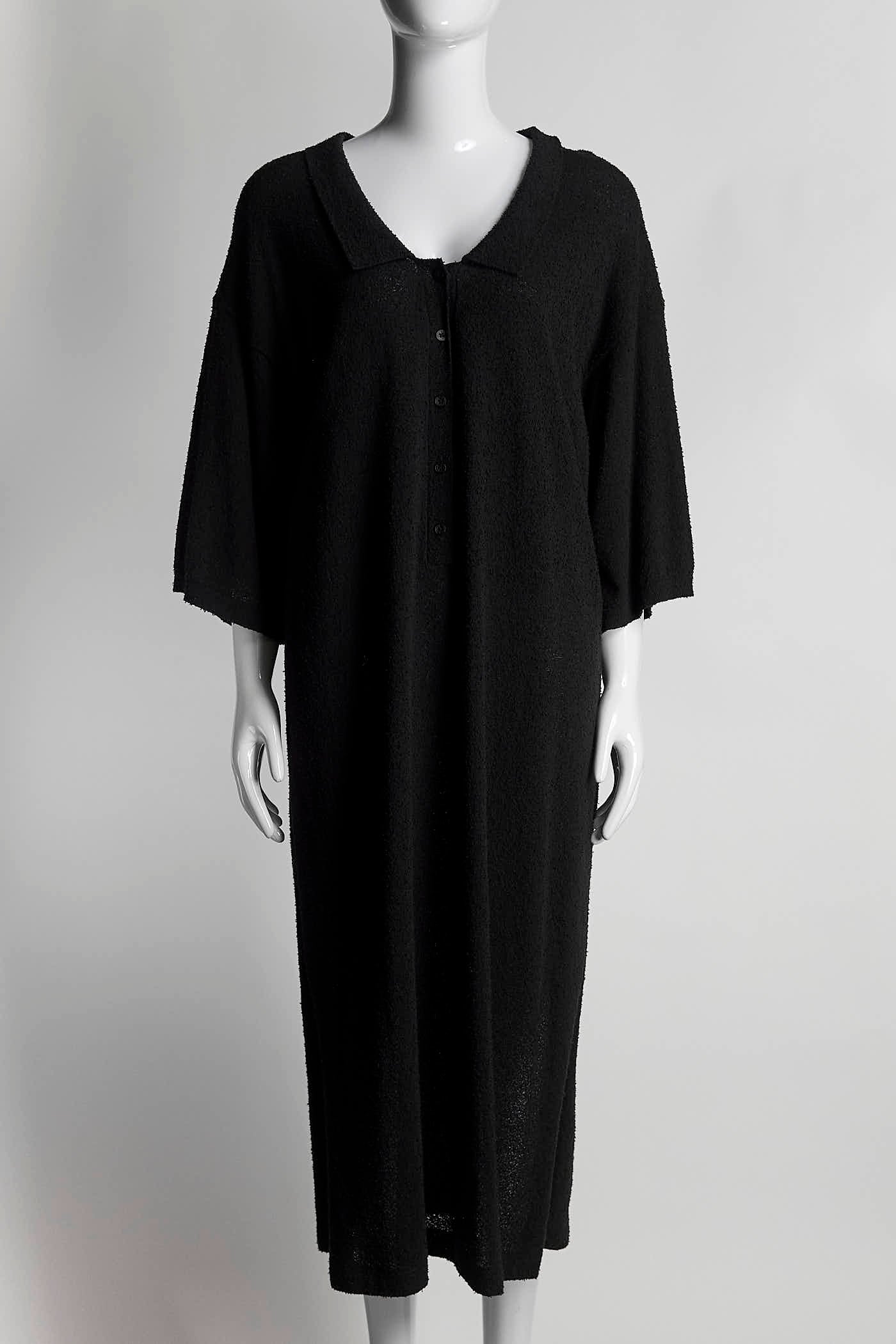 Toteme Black Terry Knit Beach Dress XXS