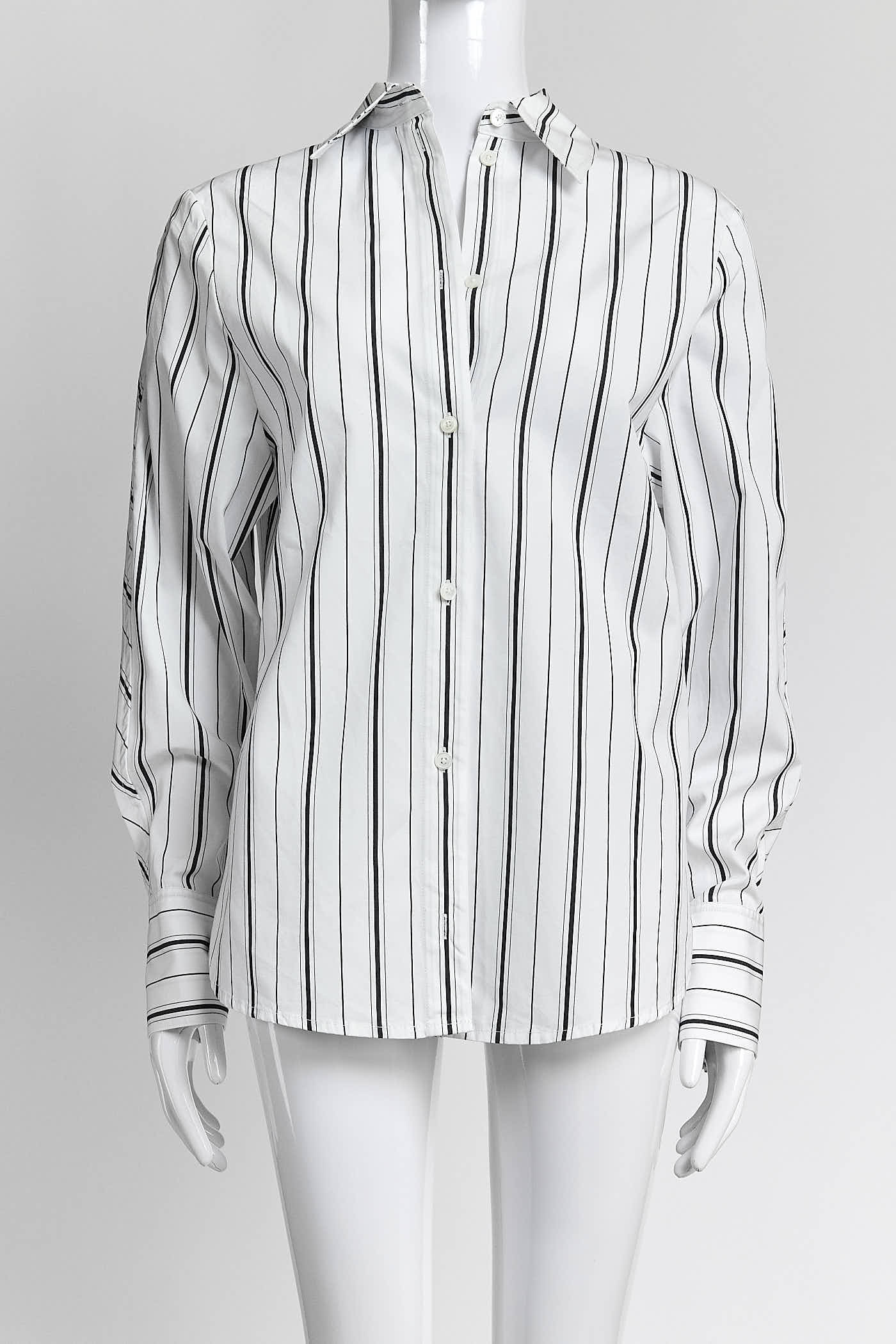 Toteme Black/White Striped Blouse S