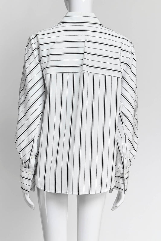 Toteme Black/White Striped Blouse S