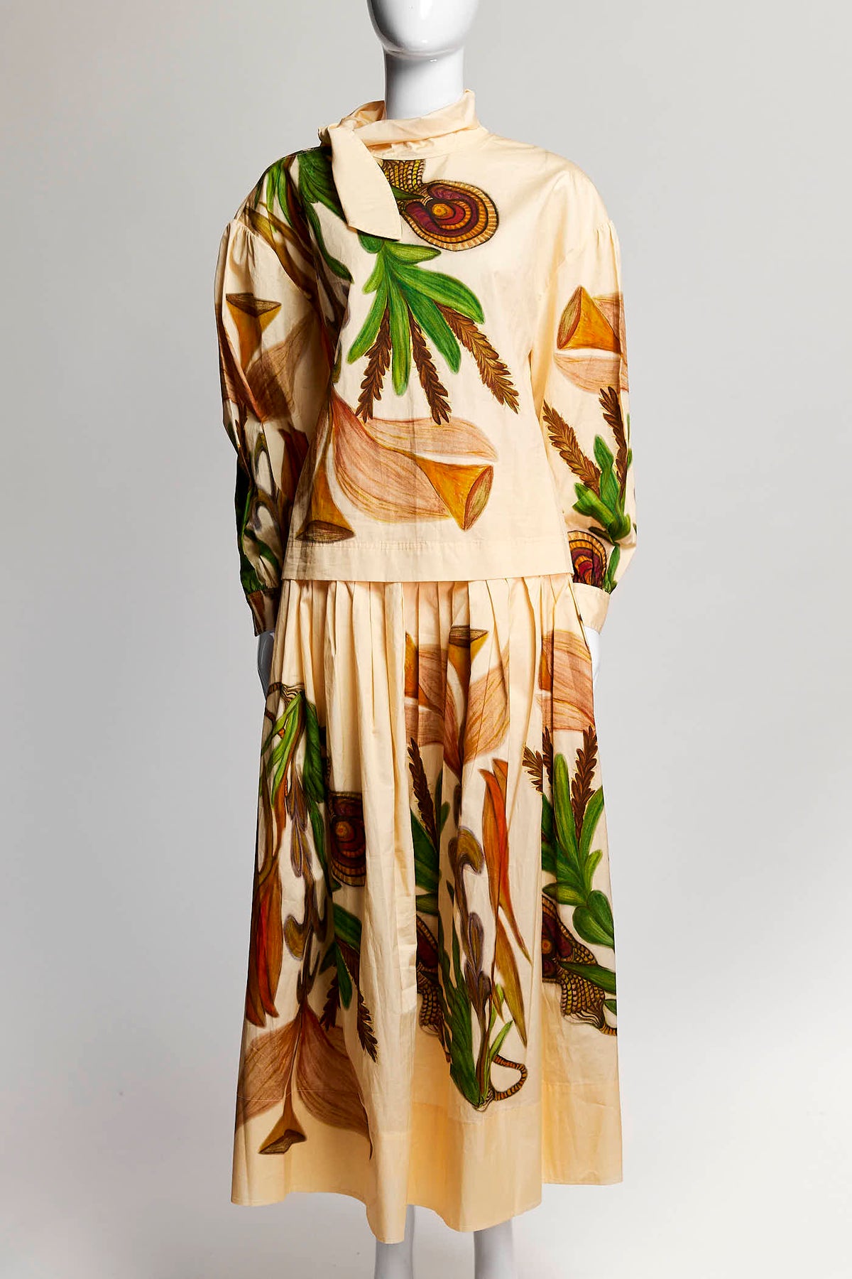 Ulla Johnson Anna Zemankova Filigree Belted Midi Skirt with Top 0