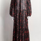 Ulla Johnson Black Silk Floral Long Dress US6