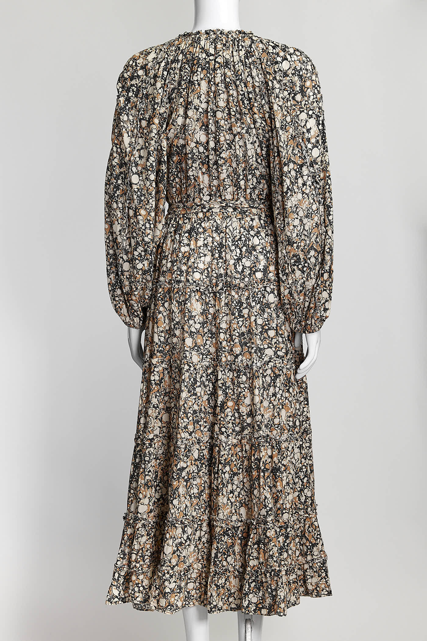 Ulla Johnson Black/Yellow Floral Print Long Dress