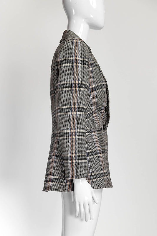 VERONICA BEARD Miller Dickey Double-Breasted Blazer In Plaid Print 4