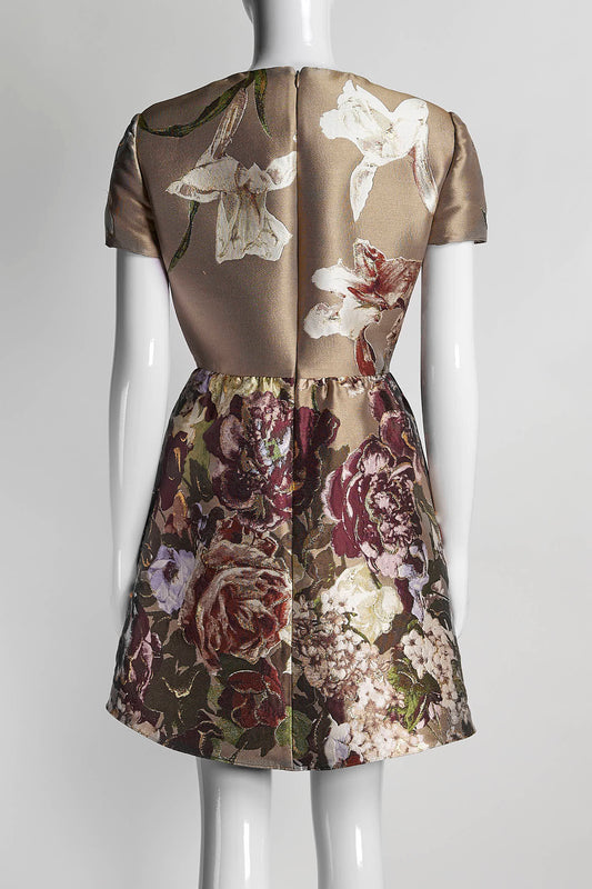 Valentino Brocade Floral Print Dress 6